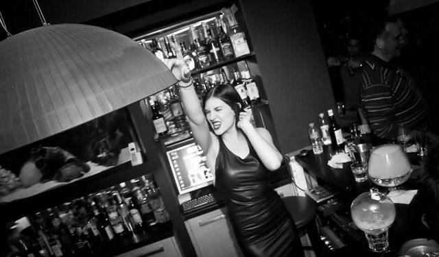 Behind the bar at Cozy Club