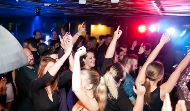 Crowd dancing at Cozy Club